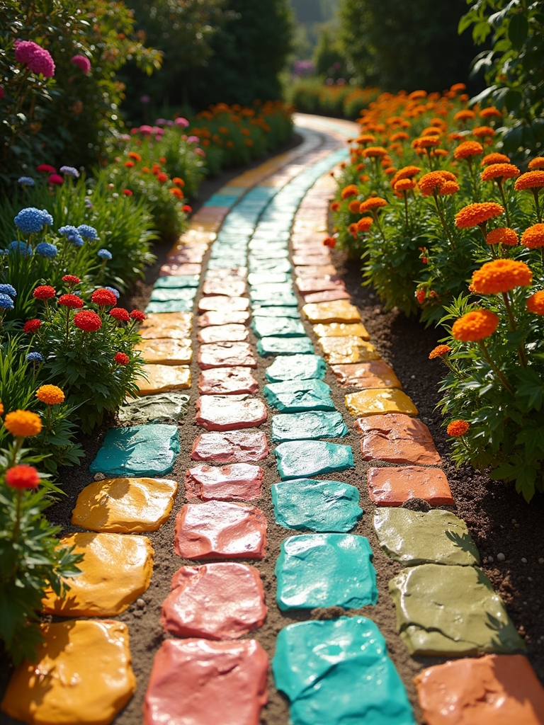 striped paver path design