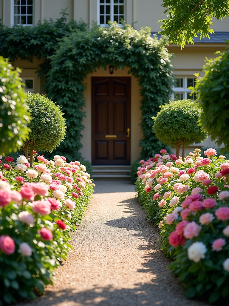 symmetrical flower bed design