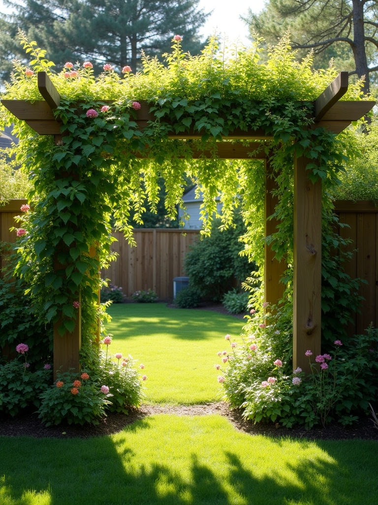 trellis with climbing plants