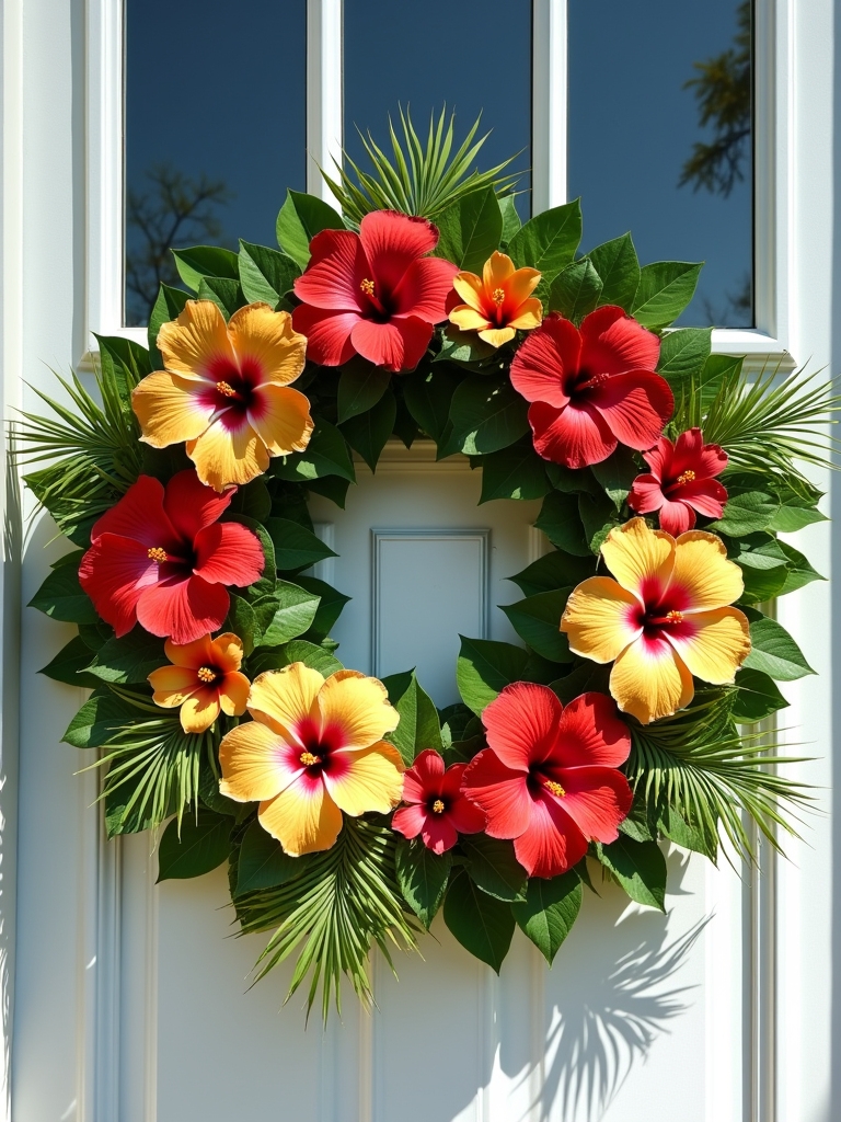 tropical vibrant floral wreath