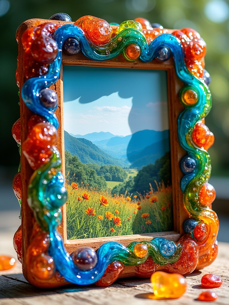 upcycled bottle picture frames