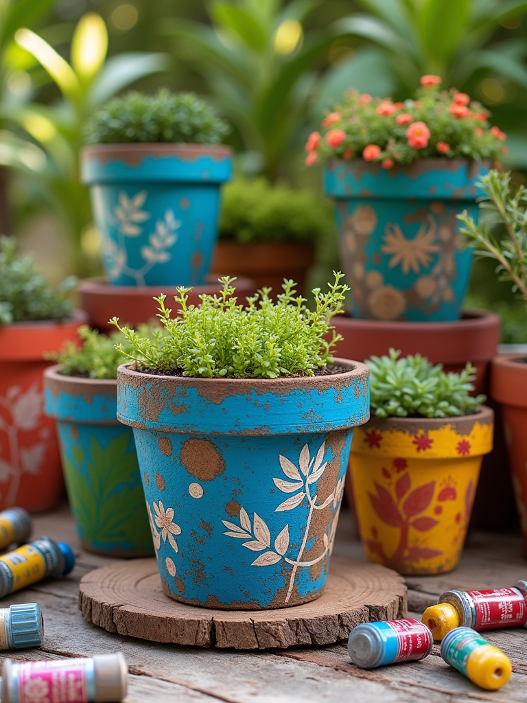 upcycled flower pot textures