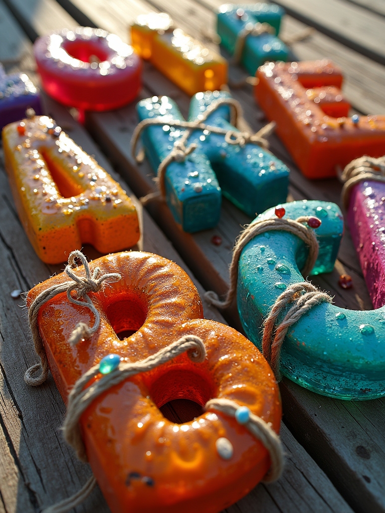 upcycled letters from bottles
