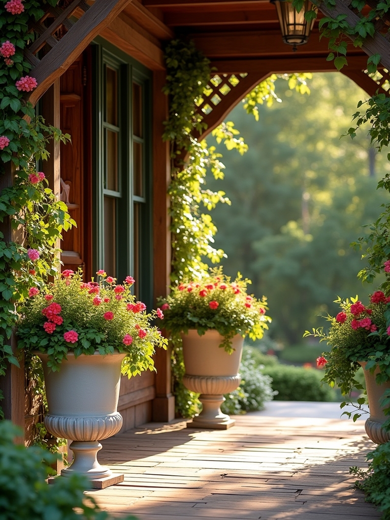 vertical planters with trellises