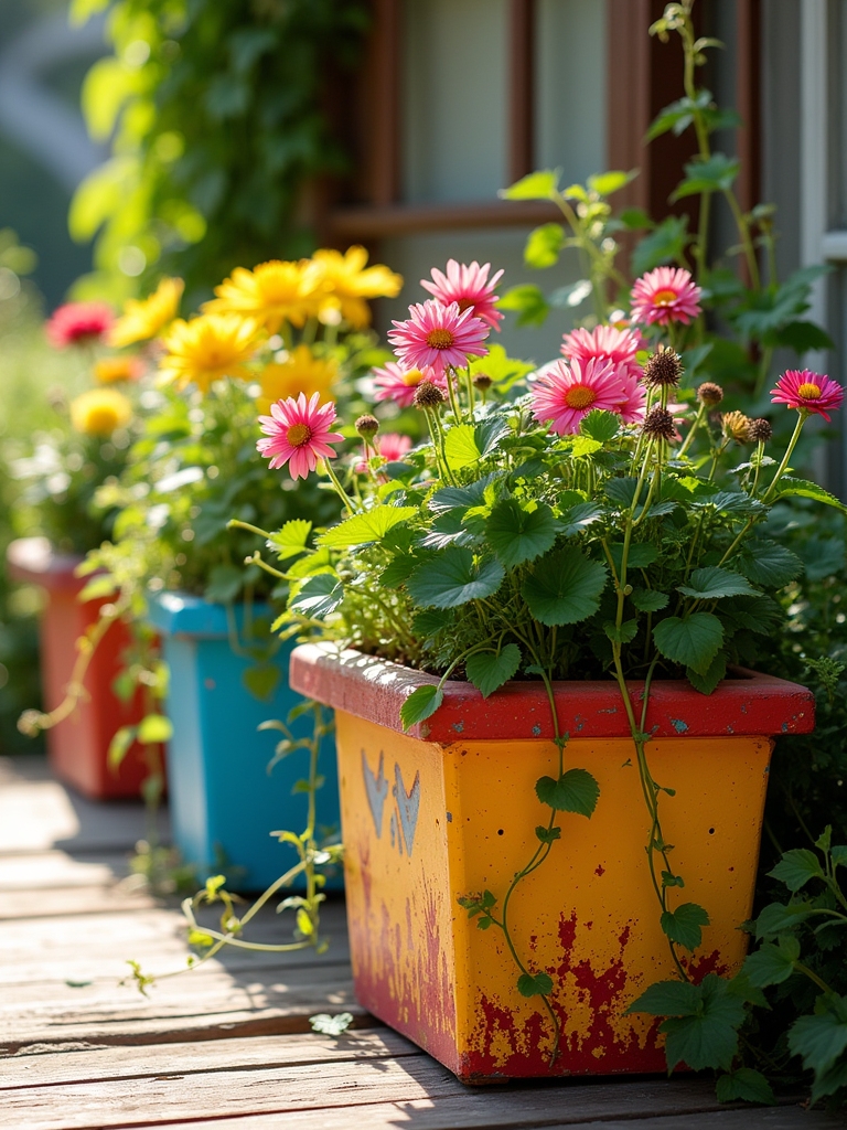 vibrant artistic planter designs