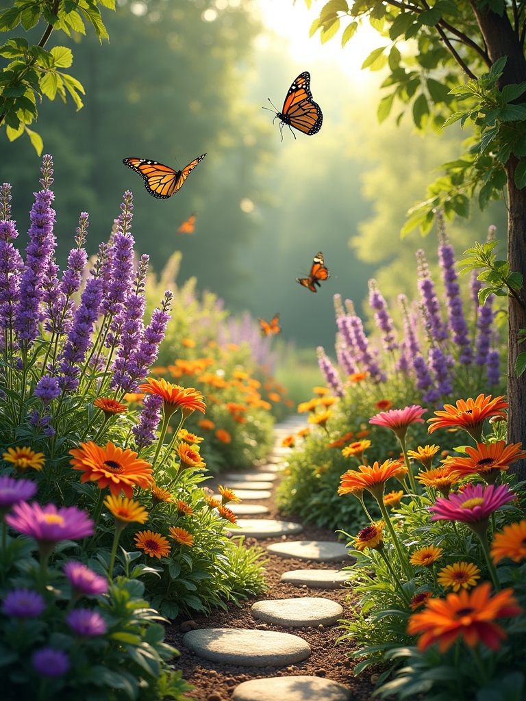vibrant butterfly garden beds