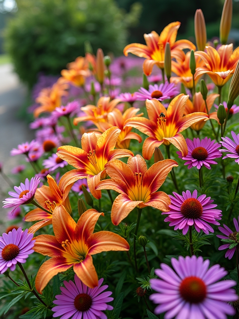 vibrant colorful perennial garden