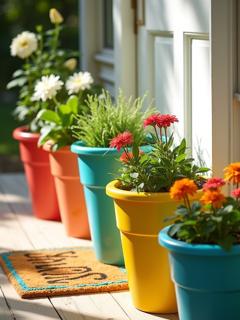 vibrant durable porch planters