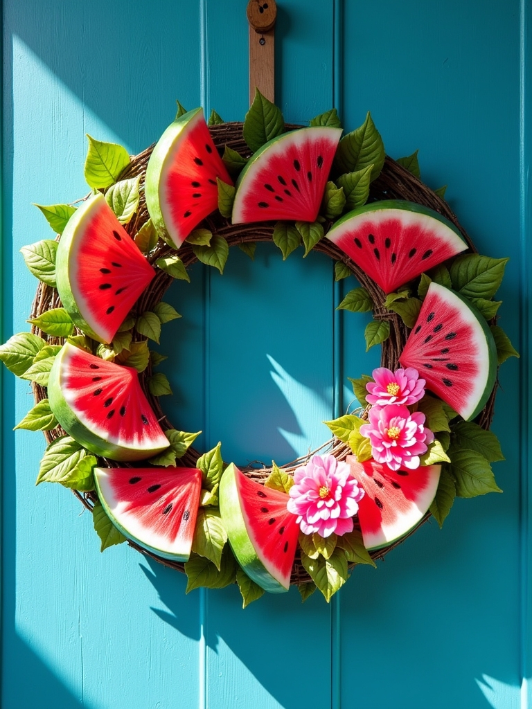 vibrant summer door decor