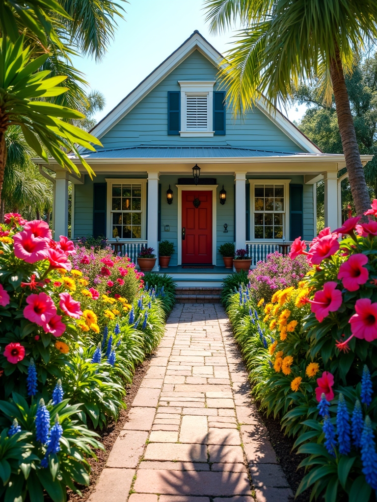 vibrant tropical garden oasis
