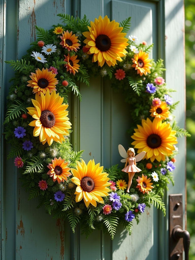 whimsical fairy garden wreath