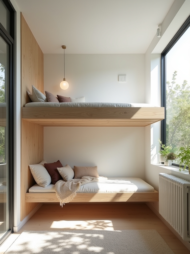airy floating loft beds