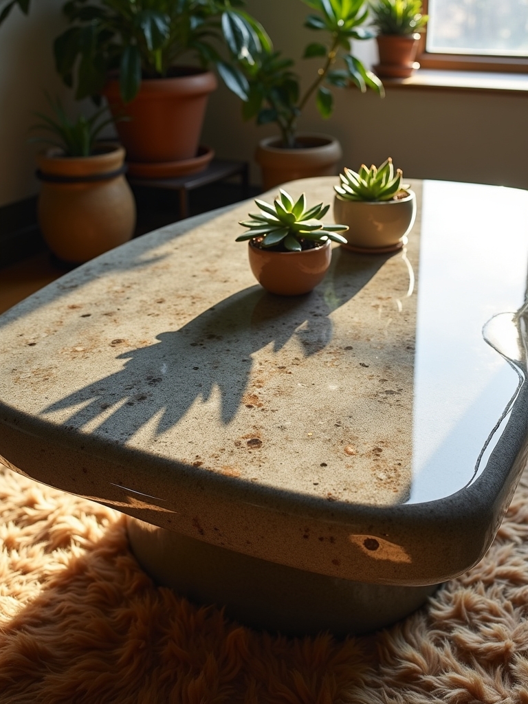 artisan river stone tables