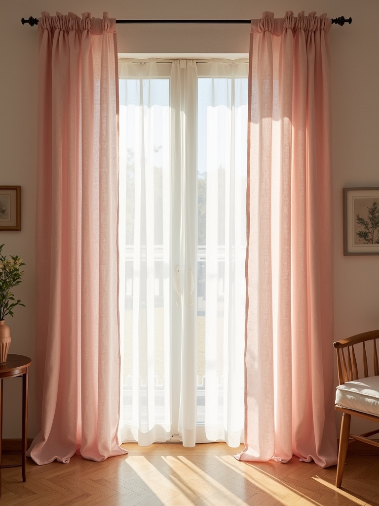 blush pink linen warmth