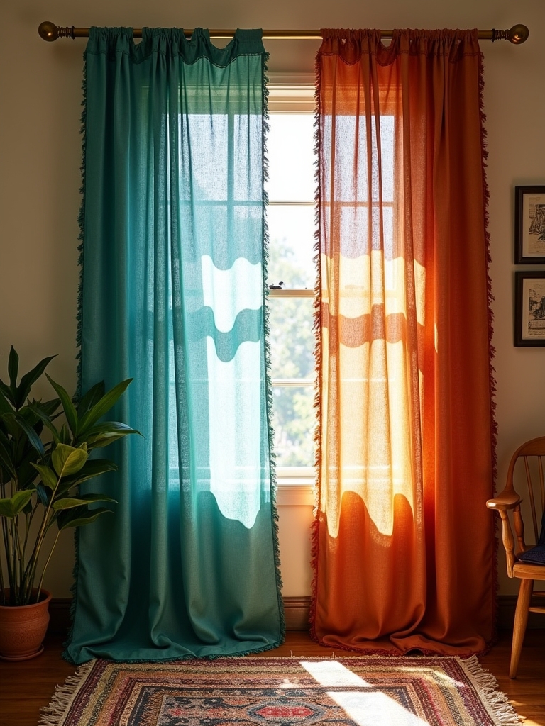 bohemian style curtains for decor