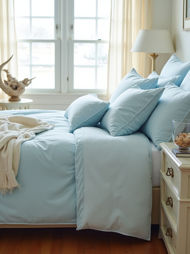 calming nautical bedroom stripes