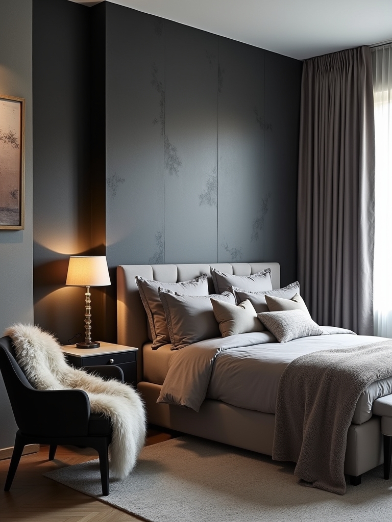 charcoal grey accent walls