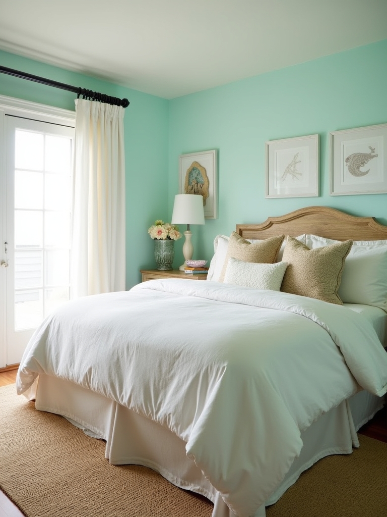 coastal turquoise bedroom retreat