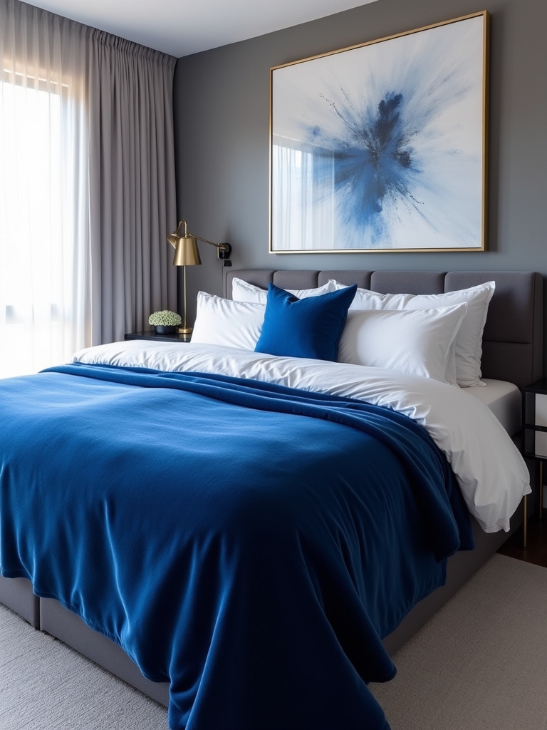 cobalt blue accents elevate style