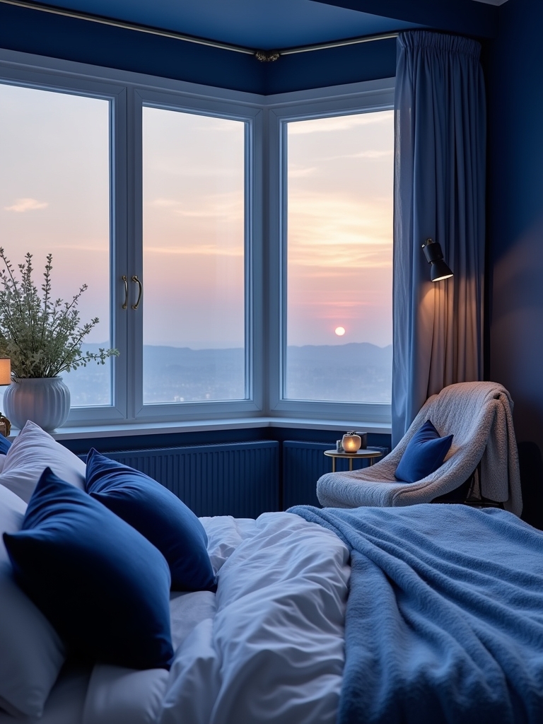 cobalt blue bedroom accents