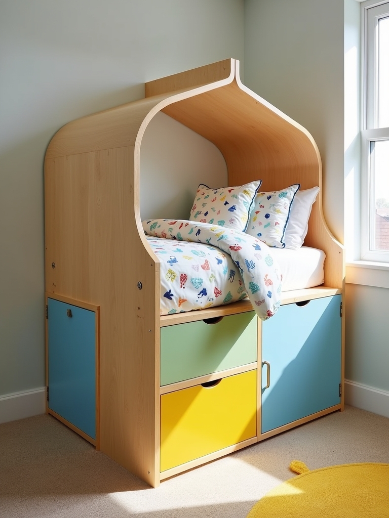 colorful functional kids bed