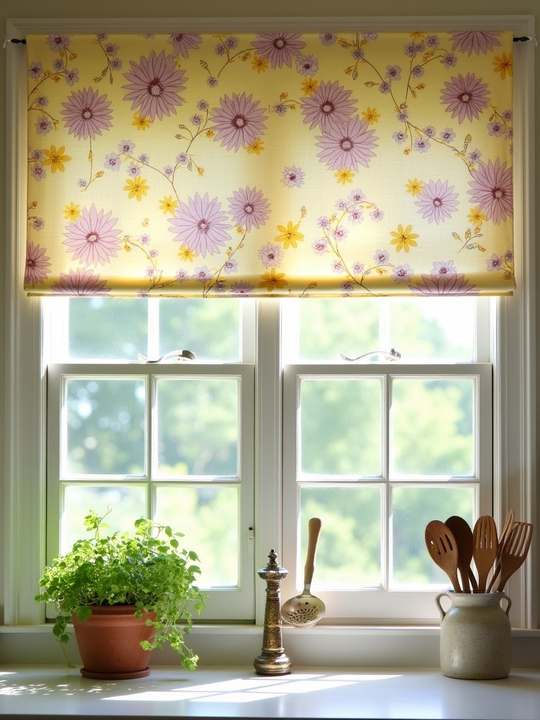 colorful patterned kitchen valances