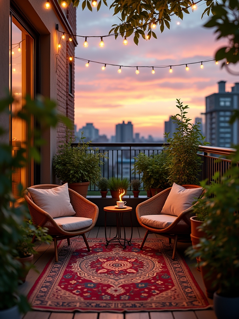 cozy balcony rug transformation