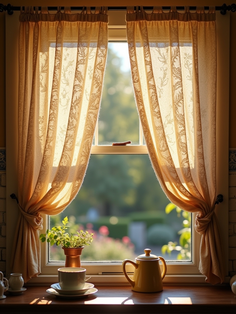 cozy knit cafe curtains