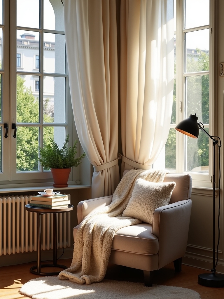 cozy reading nook setup