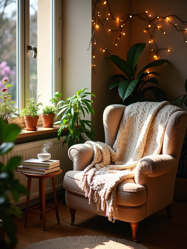 cozy reading nook setup