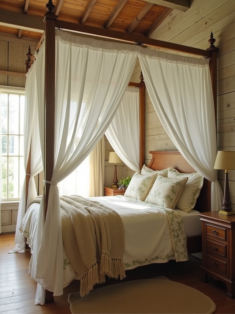 cozy rustic canopy beds