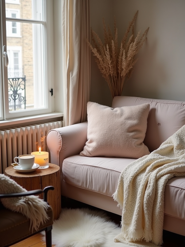 cozy soft textile layering