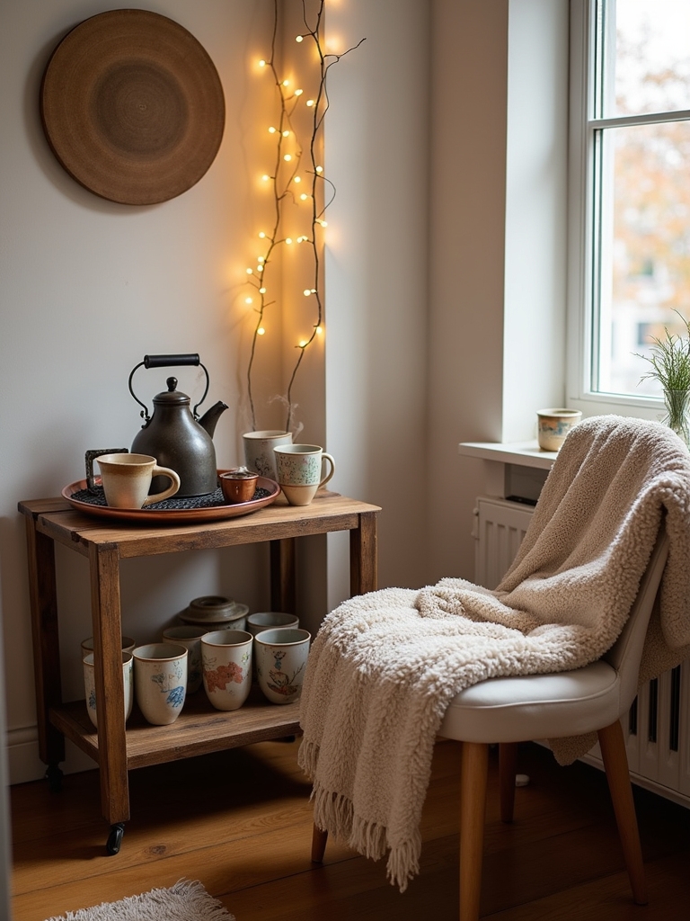 cozy warm beverage station