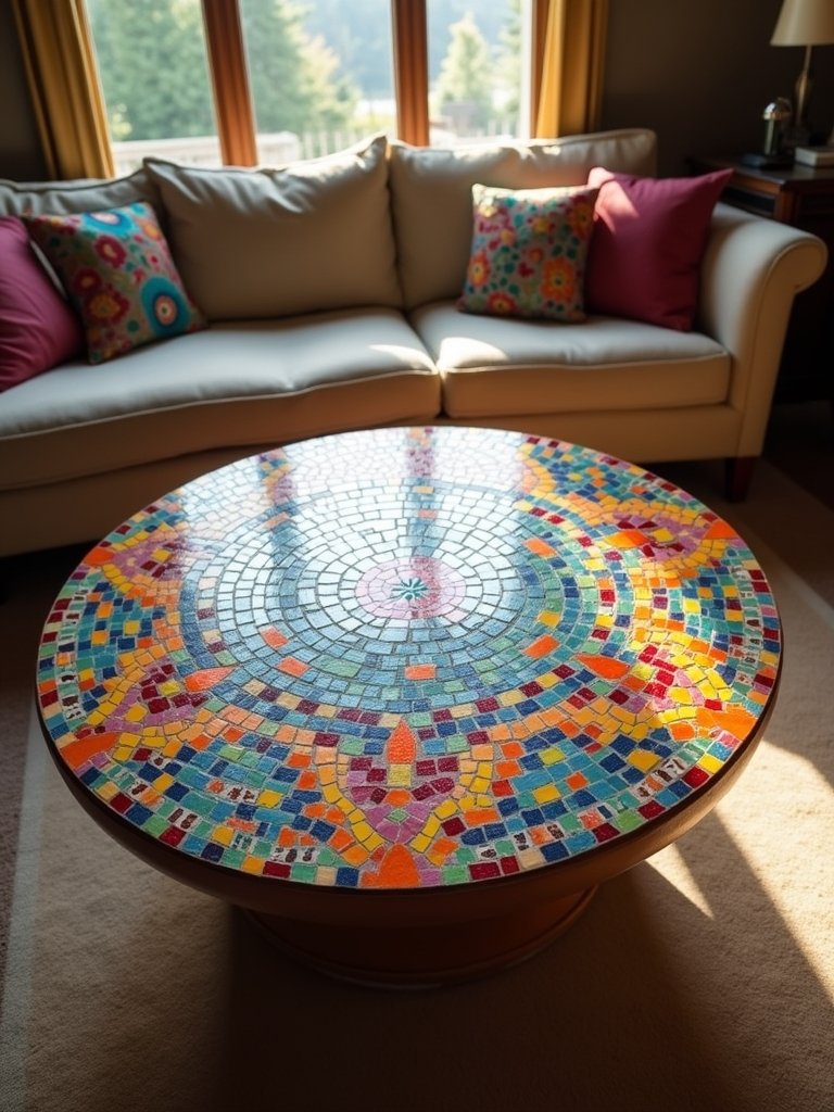 creative mosaic tile table