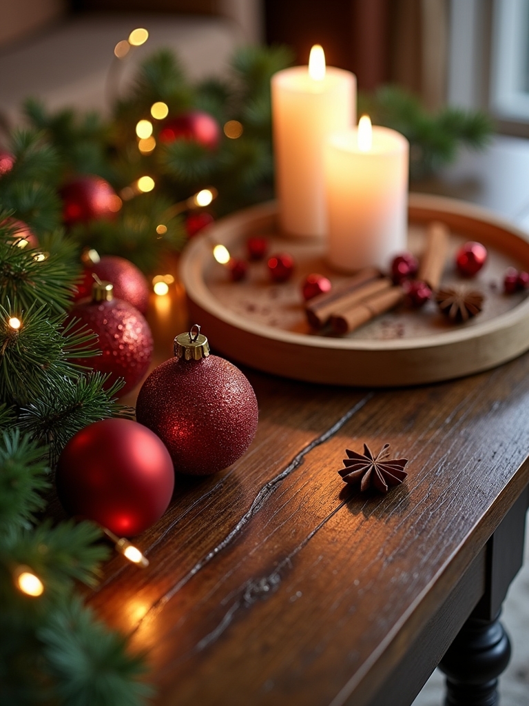 diy festive ornament display