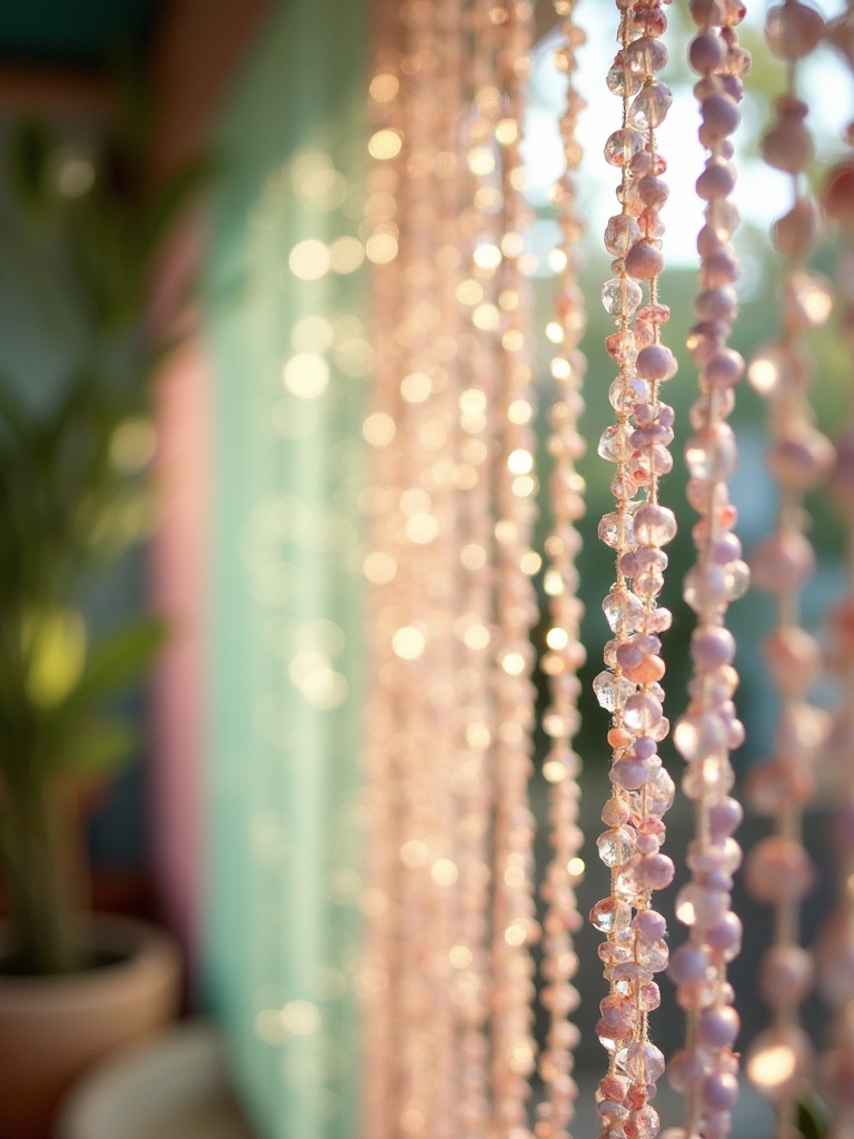 dreamy pastel beaded curtains