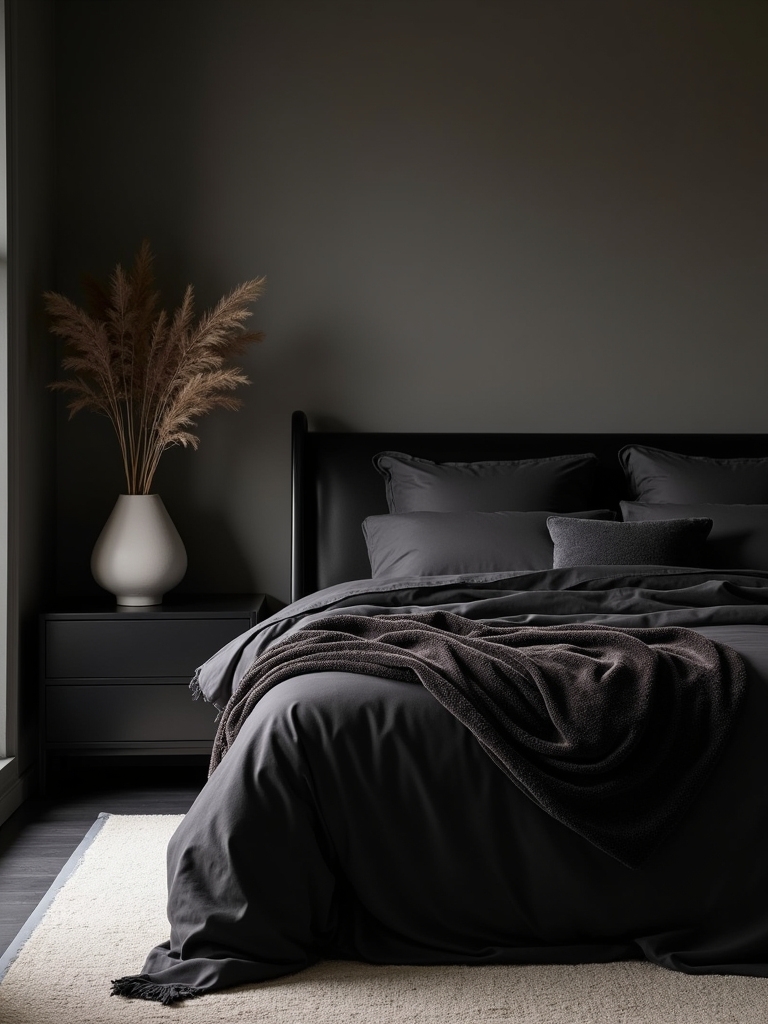 elegant black sleigh bed
