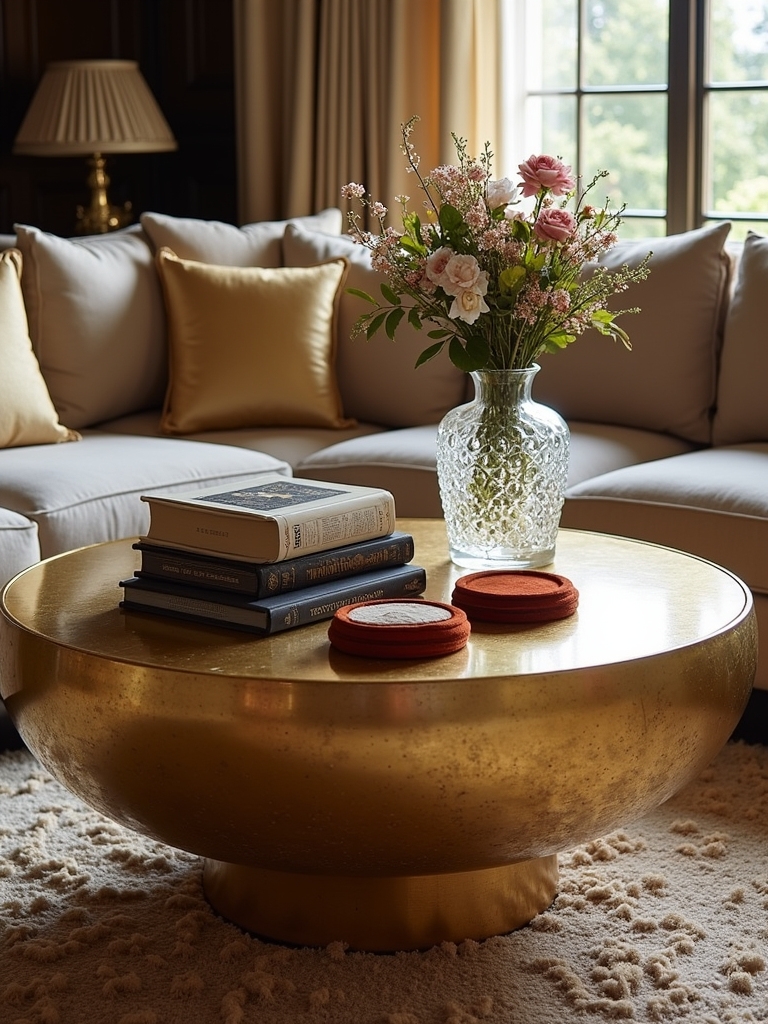 elegant gold leaf table