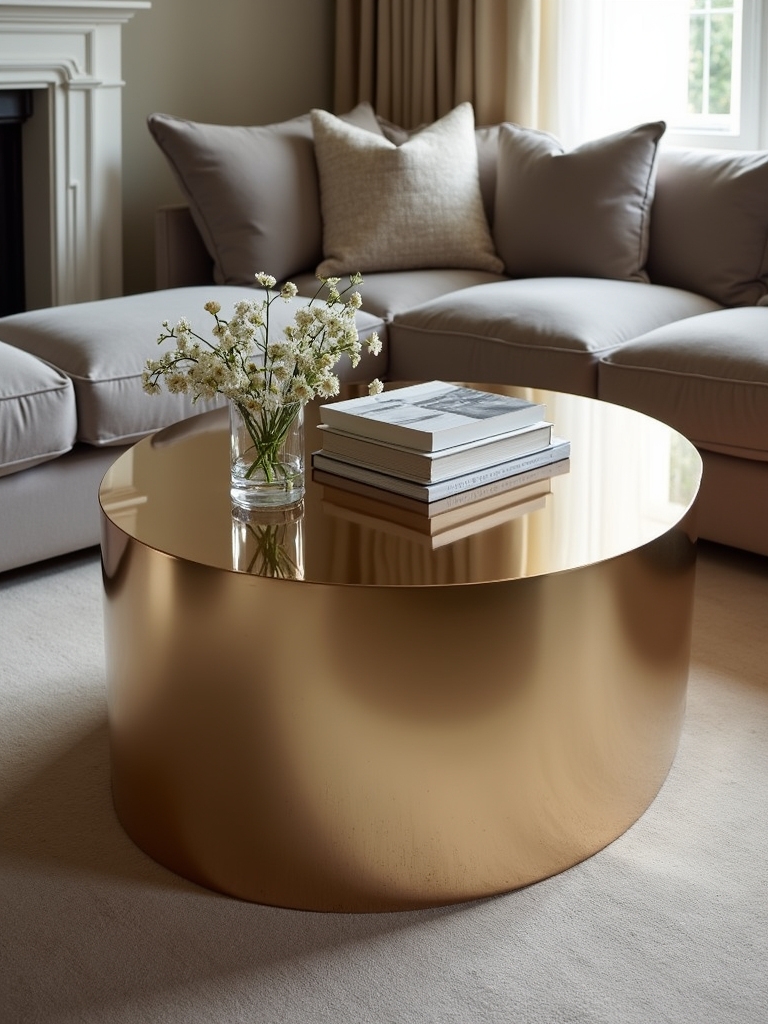 elegant metallic oval table