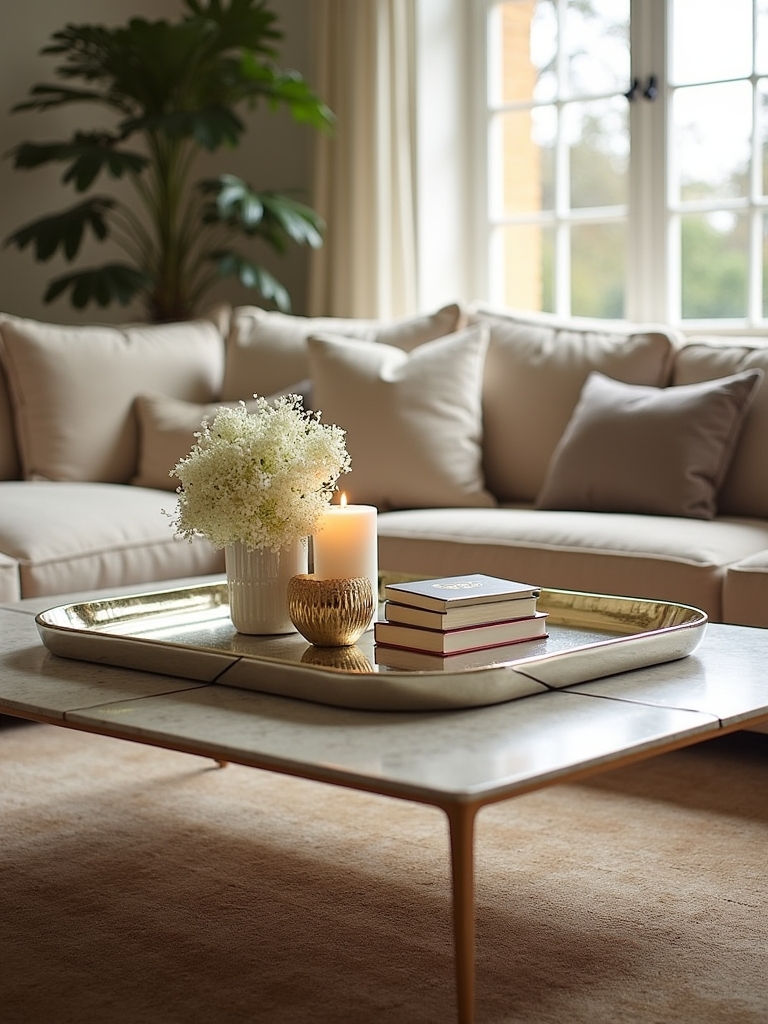 elegant mirror tray decor