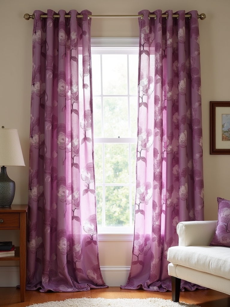 elegant orchid color draperies