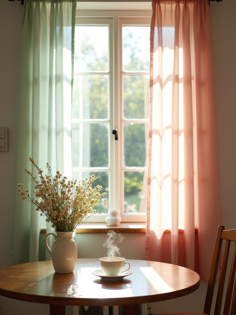 elegant pastel sheer curtains