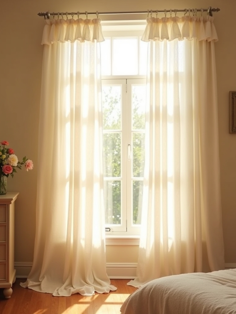 elegant ruffled window panels