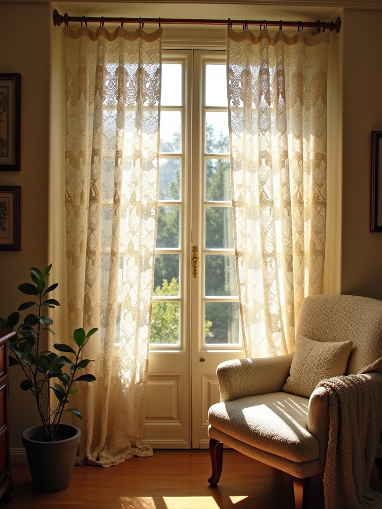 elegant vintage lace curtains