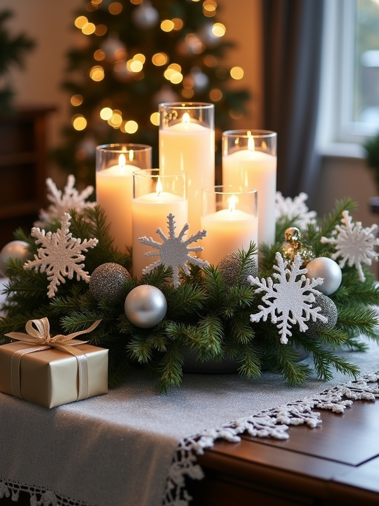 elegant winter centerpiece design