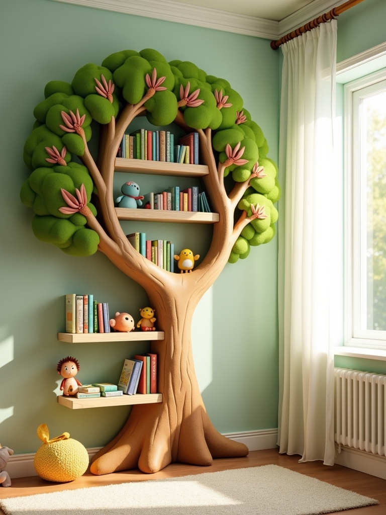 enchanting tree bookshelf design