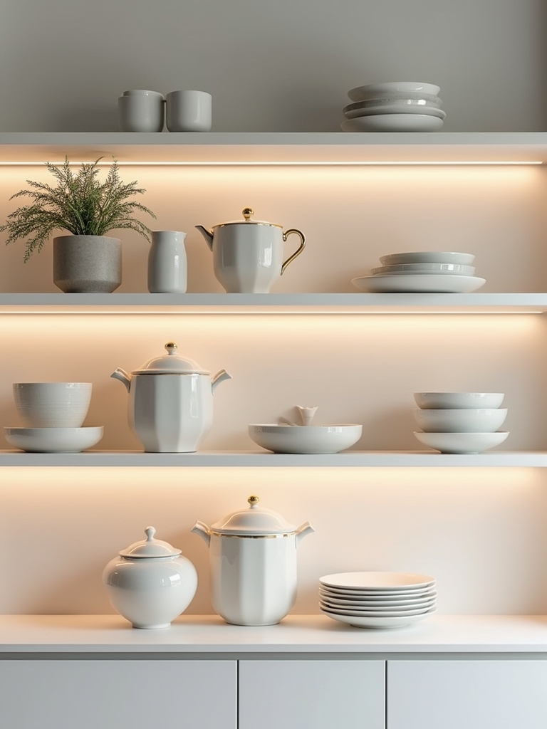 enhance kitchen with floating shelves