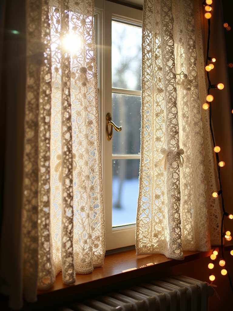 festive holiday curtain decorations