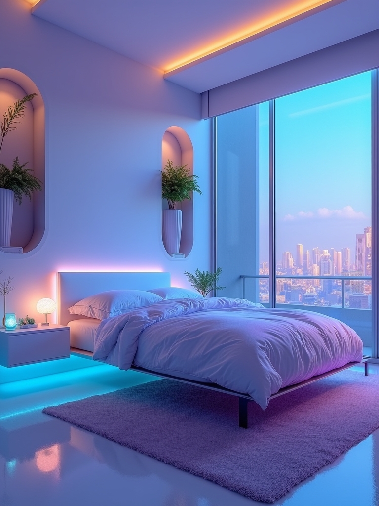 futuristic bedroom design elements