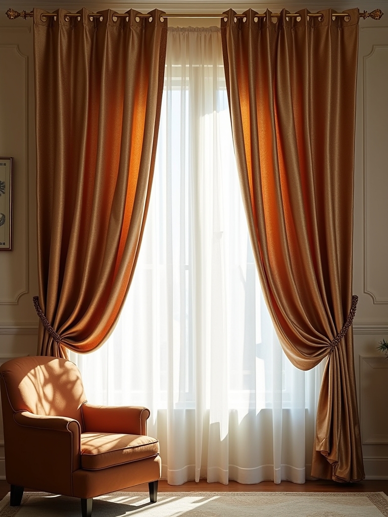 glamorous metallic curtain accents